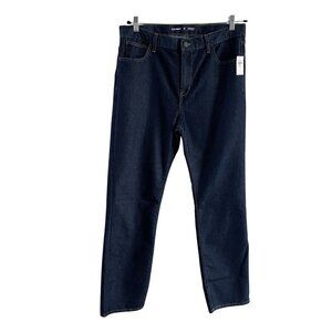 Old Navy Boys 20 Plus Blue Dark Wash Straight Built-In Tough 5 Pocket Jeans NWT